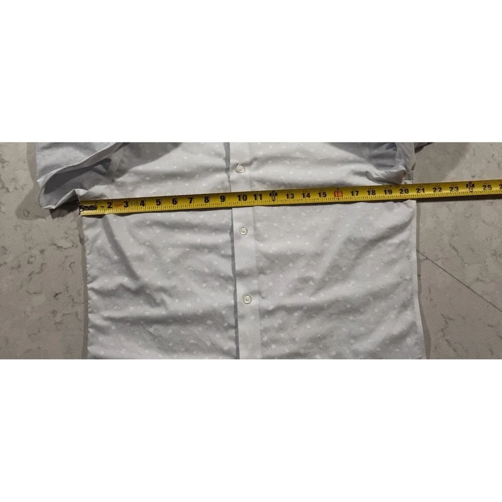 Banana Republic Dress Shirt Mens Medium Light Blue Micro Geometric Slim Fit